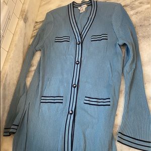 Exclusively Misook XL blue Cardigan Sweater